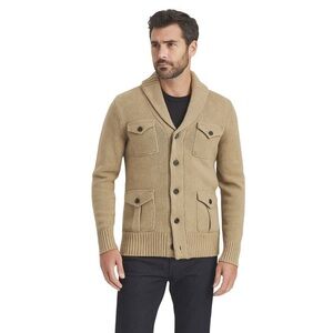 GAP Men's Size Medium Cotton Beige Shawl Collar Cardigan
